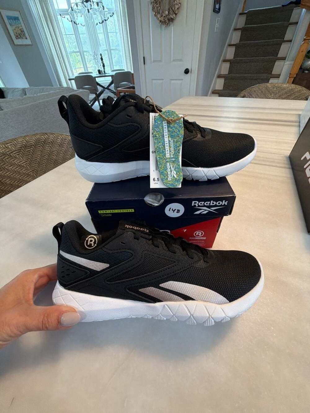 Reebok Flexagon Energy TR 4 Size W6.5 Black White Rose Gold Training Shoes